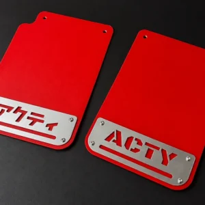 RED Honda ACTY - English & Japanese - HA3/HA4 Truck Rear Mudflaps